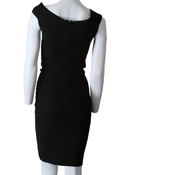 Dress The Population Maia Bateau Neck Body-Con Black Dress Size XS - Picture 6 of 11